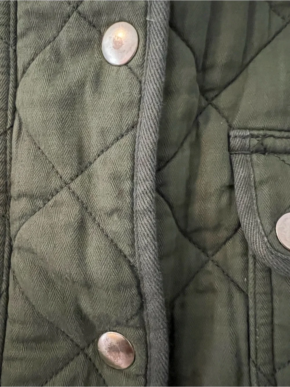 JCrew Quilted Downtown Field Jacket - Olive Green